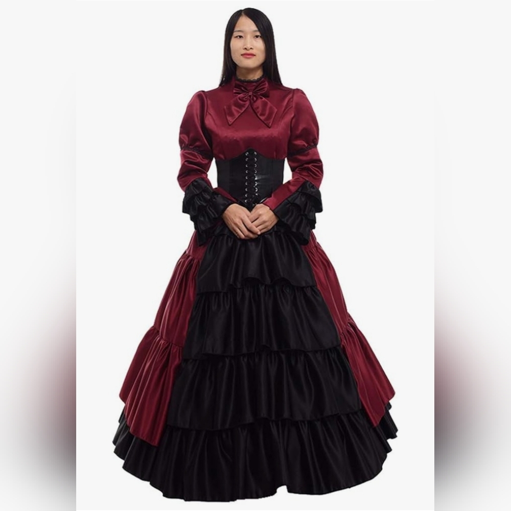 Nadja Cosplay Victorian Costume Vampire Goth Ballgown Prom Dress